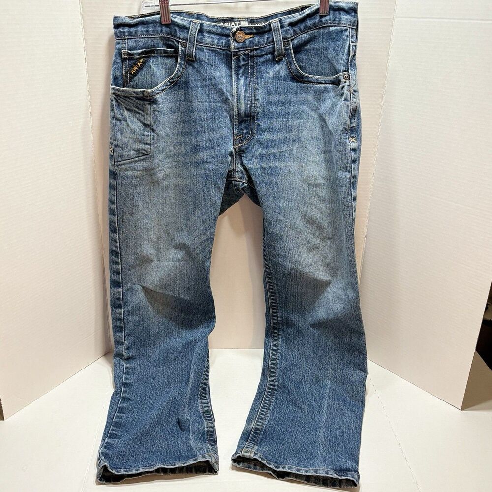 Ariat Jeans Mens 34x30  Blue M4 Relaxed Boot Cut Western Cowboy Denim Stretch